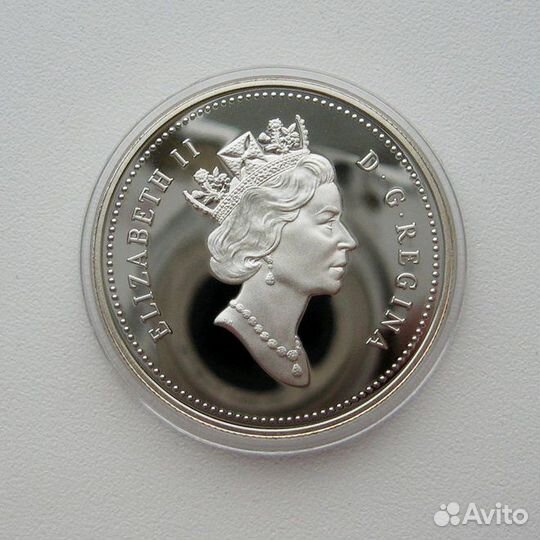 Канада 1 доллар 1990 Келси серебро Proof