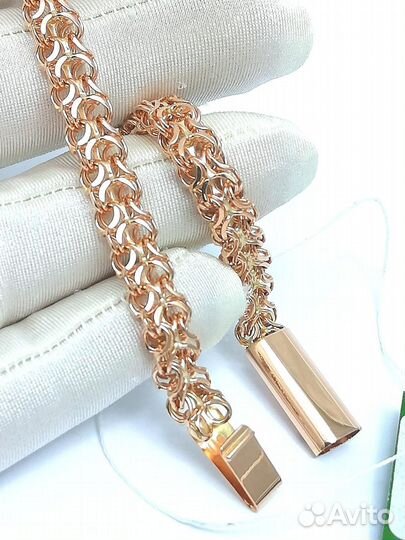 Золотой браслет Рамзес из красного золота 585 проб