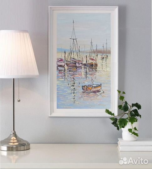 Картина морской пейзаж маслом лодки пейзаж море