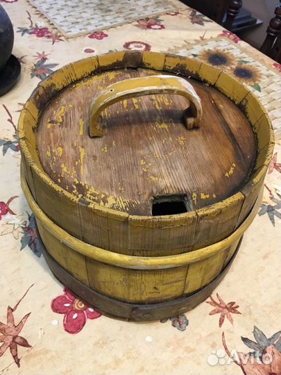 Старинная кадка квасник 19 век липа