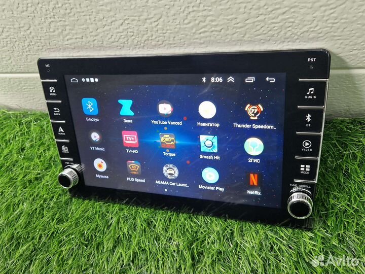 Магнитола Андроид IPS 10дюймов крутилки