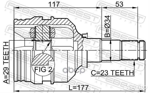 ШРУС внутренний перед лев 0111AE100 Febest