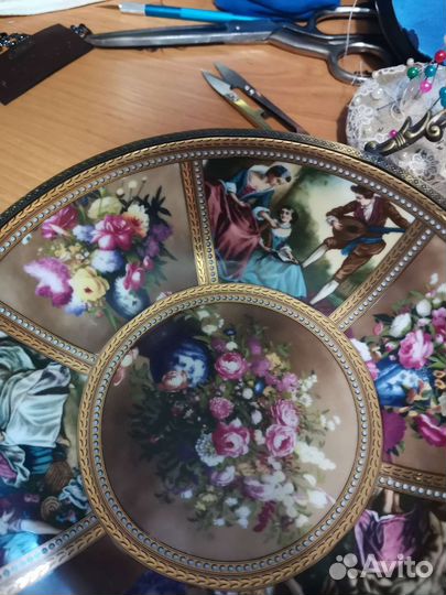 Ваза для фруктов. Фарфор, металл