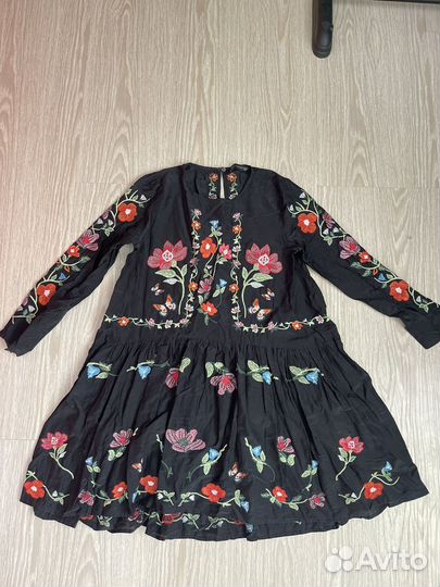 Платье S zara ручная вышивка