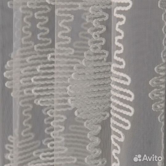 Тюль Дентель капель айвори готовый на окна пошив