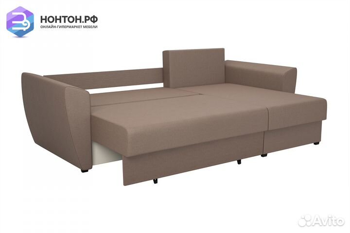 Диван угловой выкатной София светло-коричневый