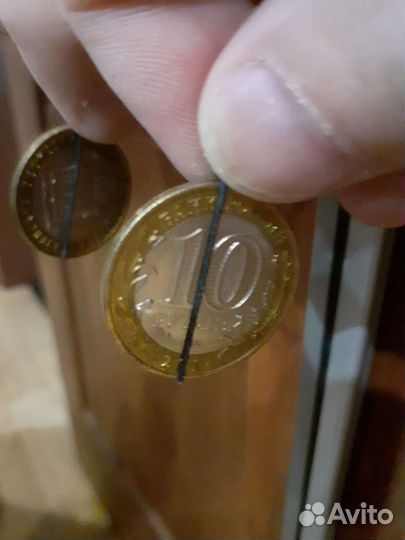 Монеты биметалл 10руб, эксклюзив завод брак