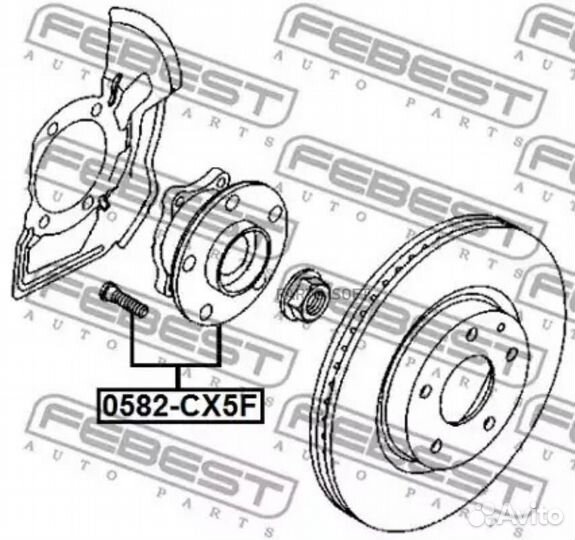 Febest 0582CX5F 0582-CX5F к-кт подшипника ступицы