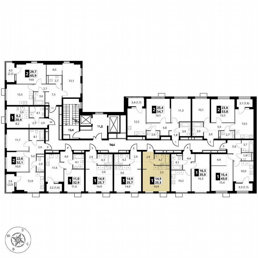 Квартира-студия, 25,5 м², 11/16 эт.