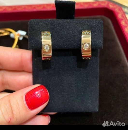 Золотой браслет,кольцо,серьги (Комплект) Cartier