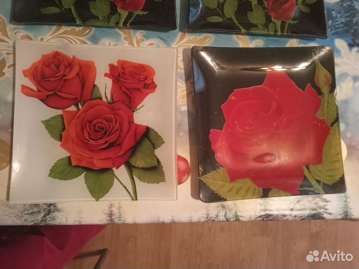 Тарелки с розами