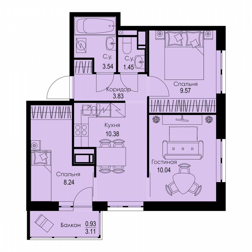 3-к. квартира, 48 м², 4/9 эт.