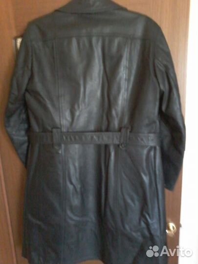 Мужской кожаный плащ