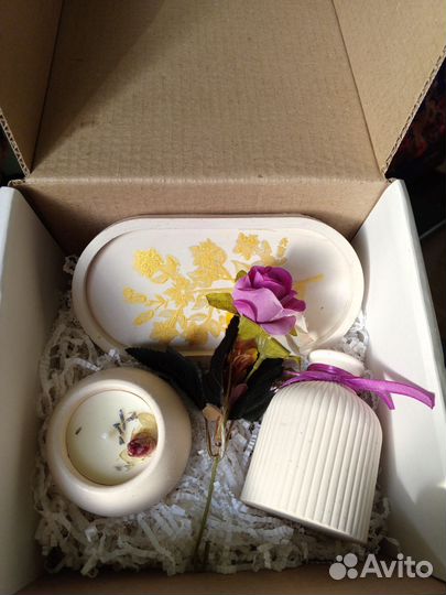 Подарок набор ваза аромасвечи декор