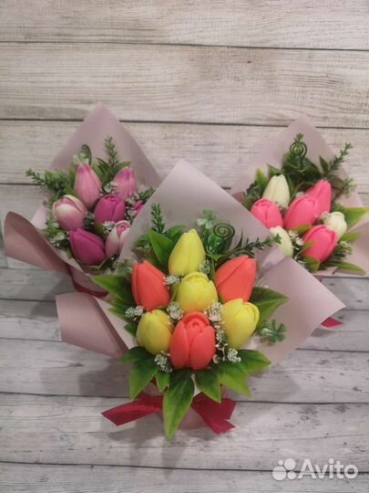 Букет тюльпанов из мыла