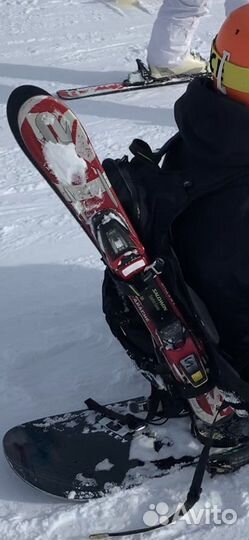 Детские горные лыжи 77 К2 apache с ботинками