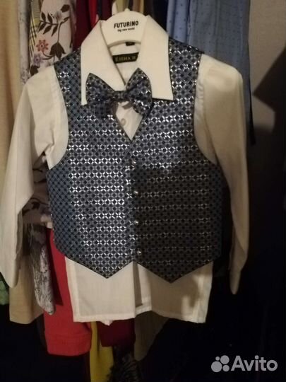 Рубашка, бабочка, жилетка 92-98