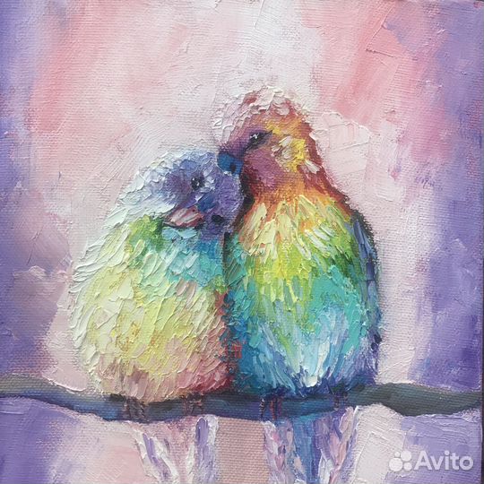 Картина маслом Неразлучники