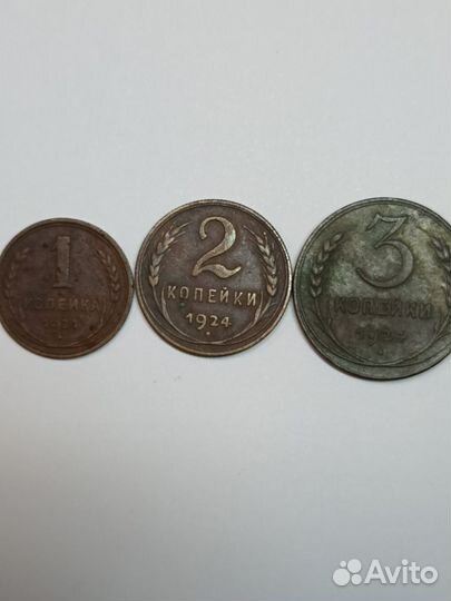 1,2,3 копейки 1924 года