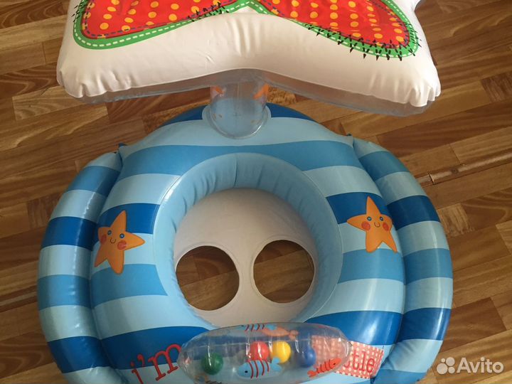 Надувной круг для малышей с зонтиком
