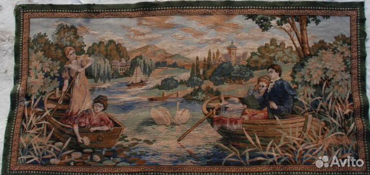 Гобелен. Германия. Лебеди.1953 год. Размер 65х140