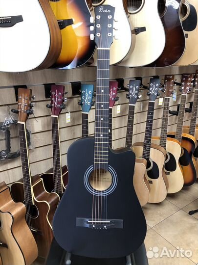 Гитара акустическая для обучения(черная матовая)
