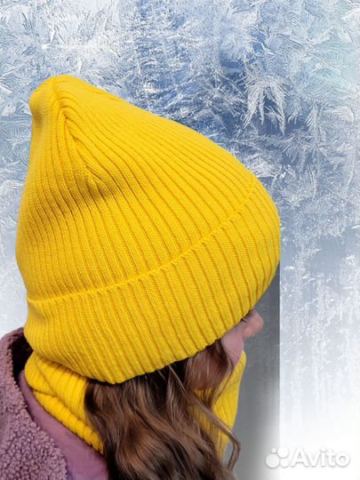 Шапка со снудом на флисе