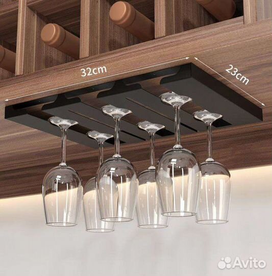 Держатель для бокалов металлический на 6 бокалов