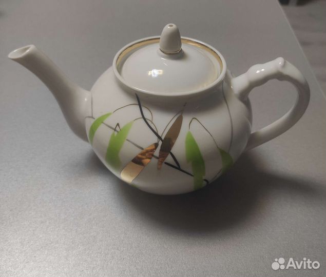 Чайный сервиз Пальма, фарфор золочение Дулево СССР