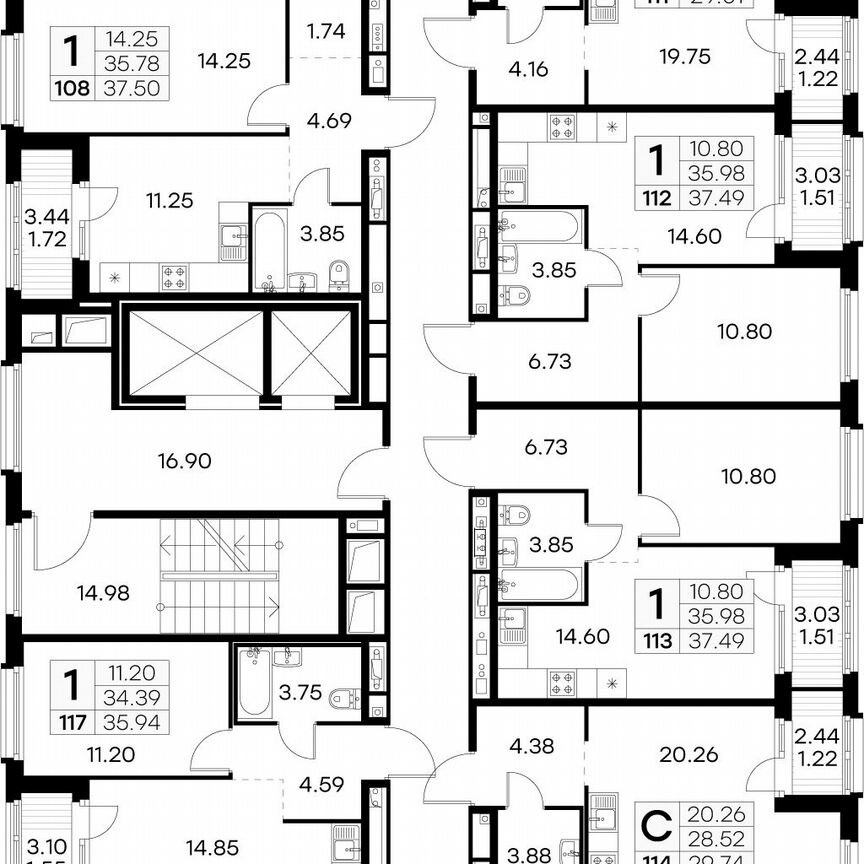 1-к. квартира, 36,5 м², 12/15 эт.