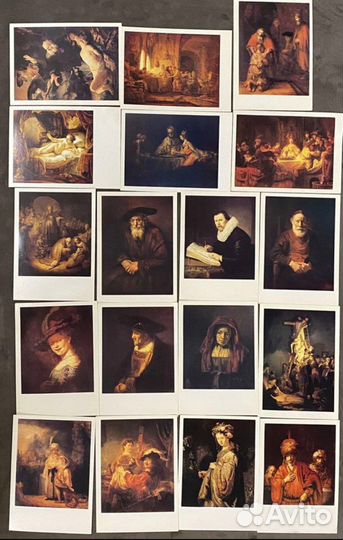 Открытки Рембрандт Эрмитаж 18 штук 1987 год