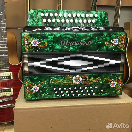 Гармонь Шуйская S51XL зеленая, новая