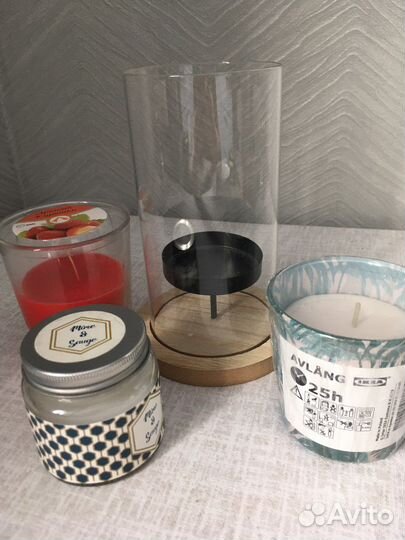 Ароматизированные свечи,крем-парафин,подсвечник