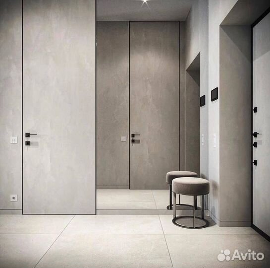 Скрытая дверь с установкой