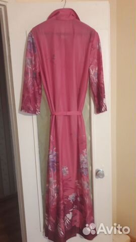 Халат женский длинный шелковый 46-48р