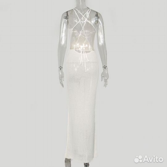 Вязаная туника с открытой спиной