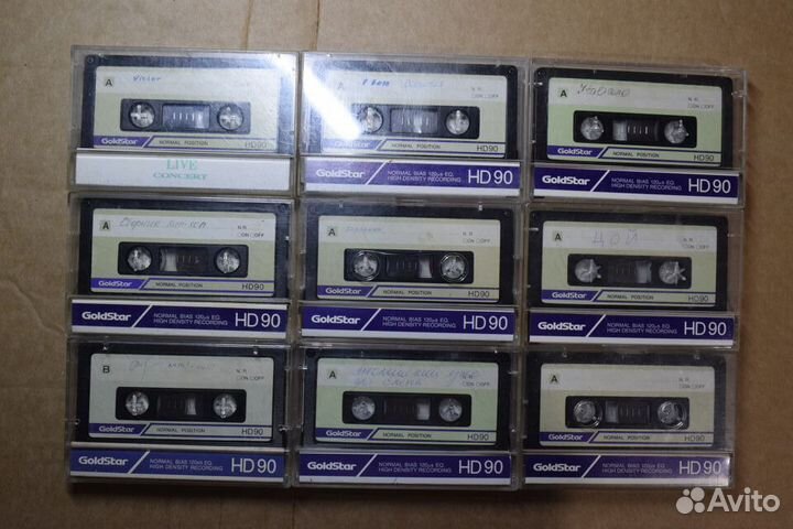 Аудиокассеты GoldStar HD90, TDK, Samsung