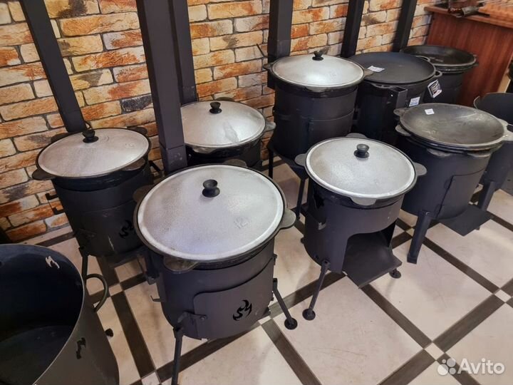 Казан чугунный узбекский с крышкой