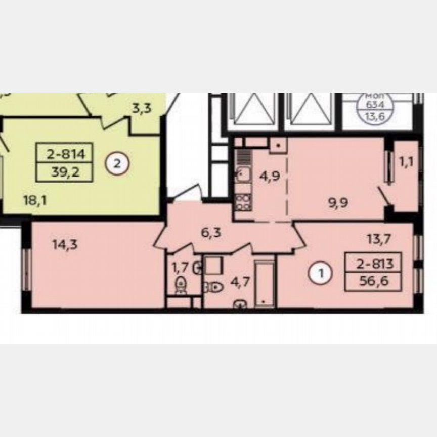 3-к. квартира, 56,6 м², 6/30 эт.