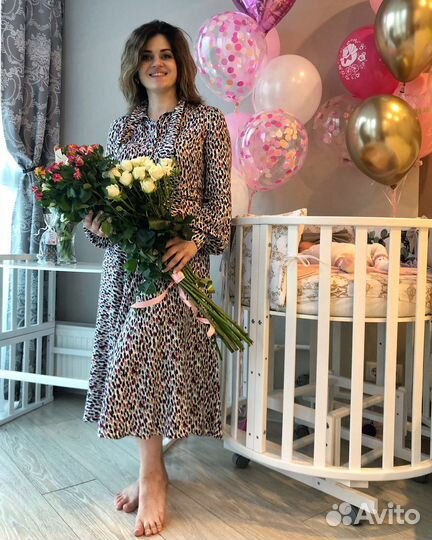 Детская кроватка трансформер круглая