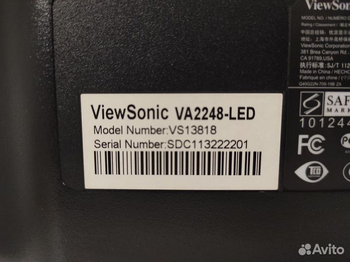 Монитор viewsonic 22