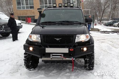 Передний силовой бампер OJ на УАЗ «Патриот»