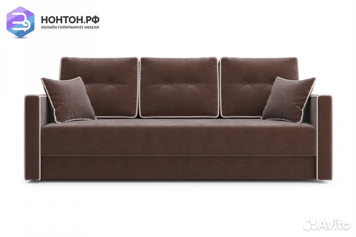 Диван еврокнижка Леон 3-х местный коричневый
