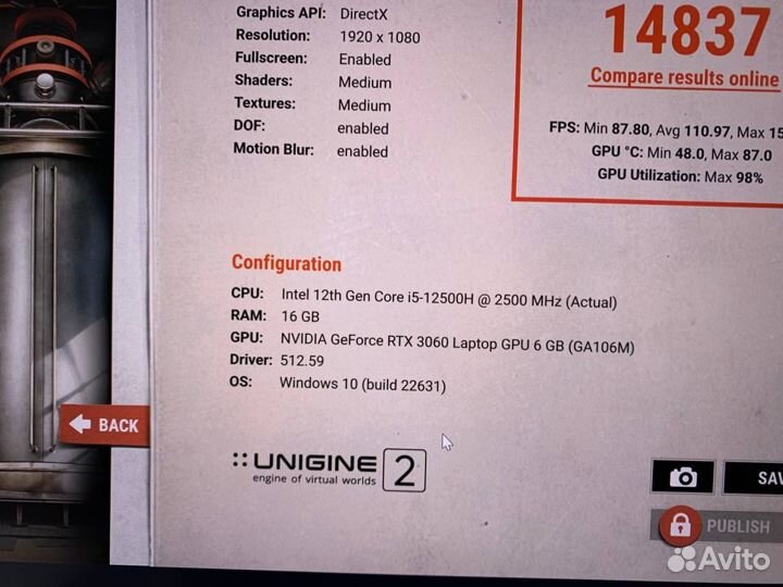 Ноутбук Hasee Core i5-12 12 ядер/ RTX 3060 6Gb