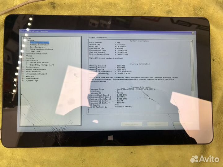 Dell venue 11 pro 7130 на запчасти