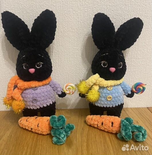 Игрушки из плюшевой пряжи, ручная работа