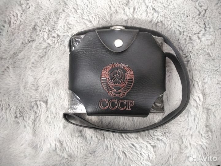 Фляжка коньячная походная в чехле