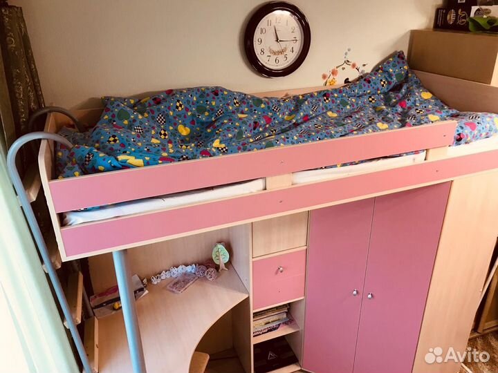 Кровать-чердак рв Мебель М-85 + матрас