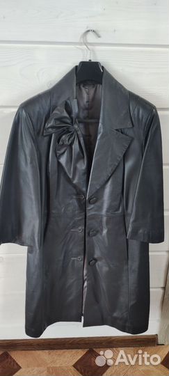 Кожаный плащ женский натуральная кожа 46 48