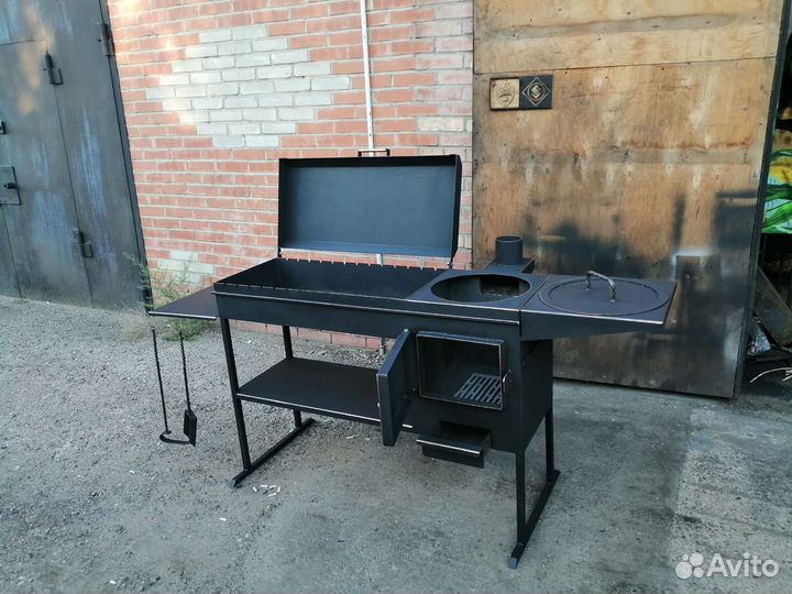 Мангал с печкой под казан